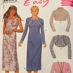 Vintage Nice Long Dress Jacket set  New Look 6038 Sizes 6-16 Uncut New